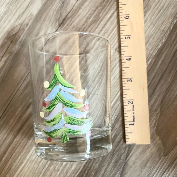 NEW Christmas Set of 4 Double Old Fashioned Glasses Christmas Tree Glass - Picture 6 of 6